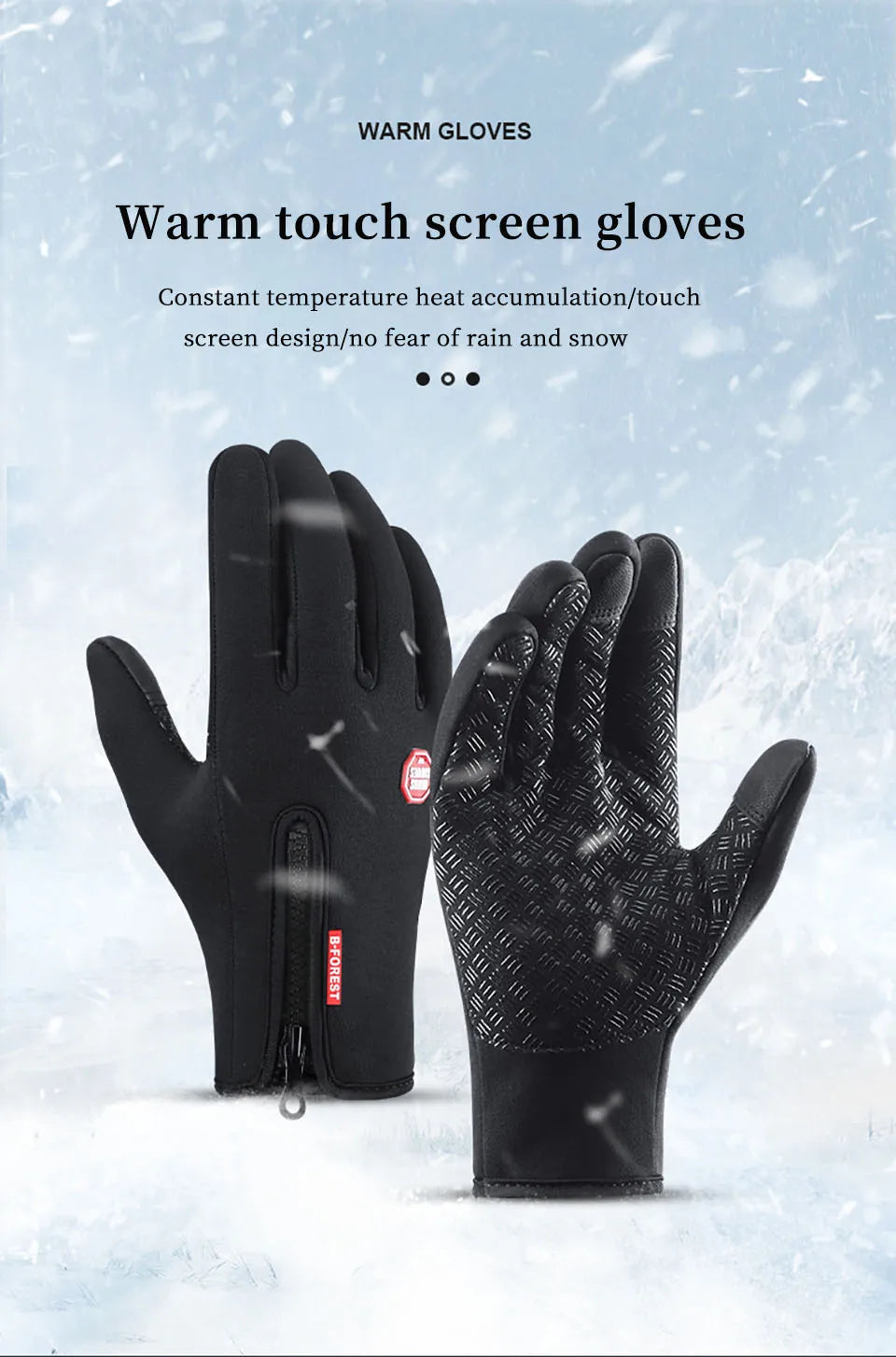 Winter Touchscreen Thermal Cycling Gloves – Full Finger, Waterproof, Windproof for Outdoor Sports