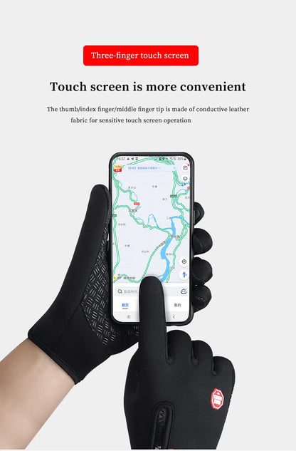 Winter Touchscreen Thermal Cycling Gloves – Full Finger, Waterproof, Windproof for Outdoor Sports