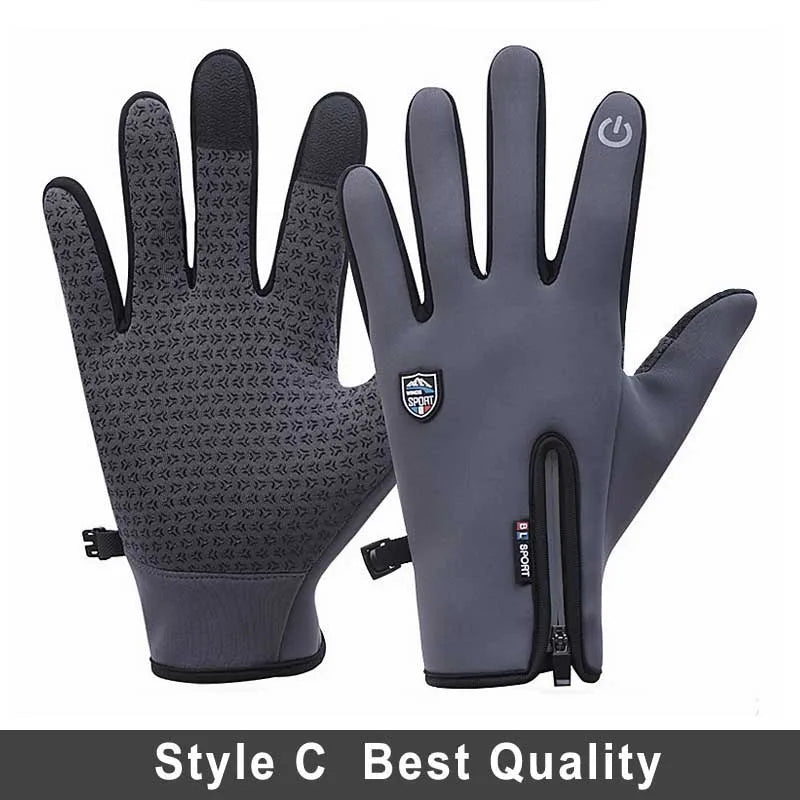 Winter Touchscreen Thermal Cycling Gloves – Full Finger, Waterproof, Windproof for Outdoor Sports