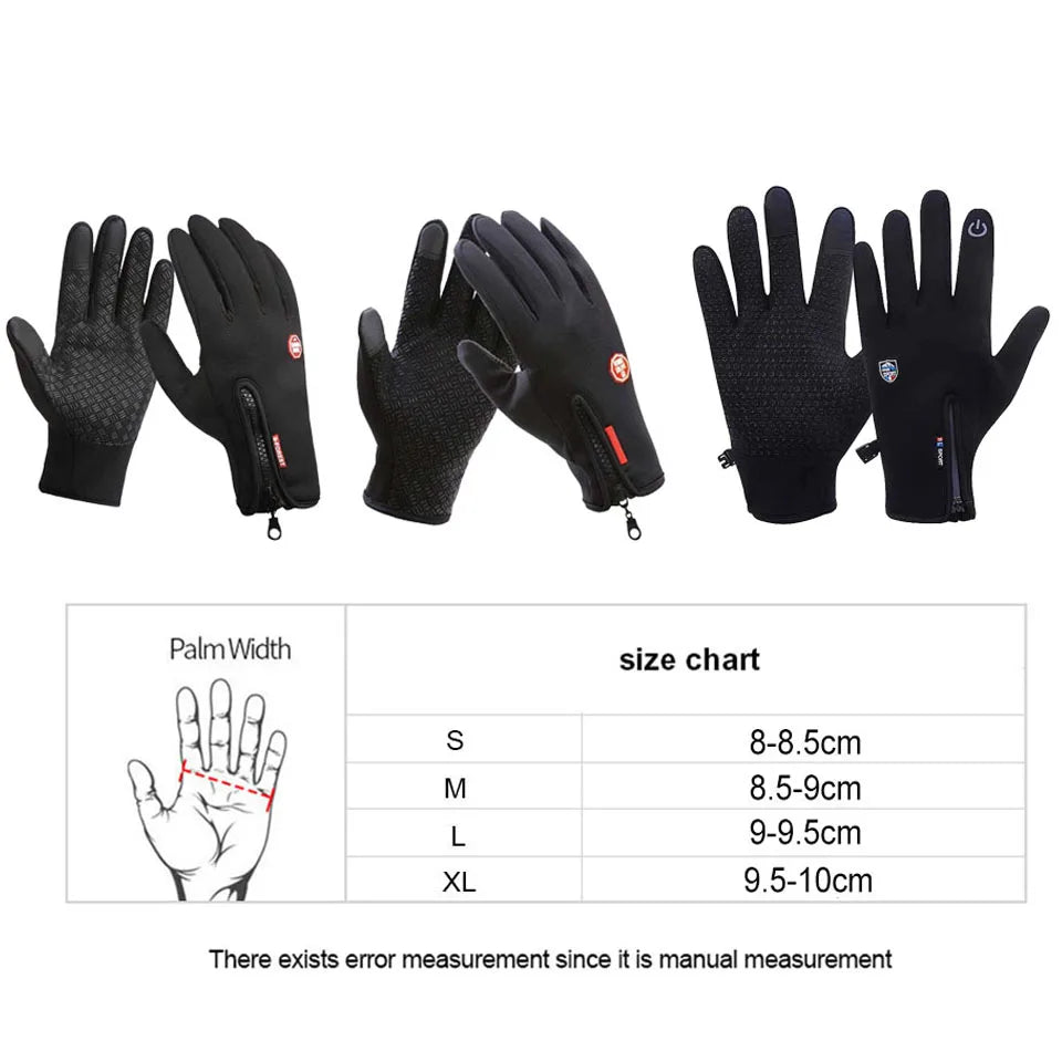 Winter Touchscreen Thermal Cycling Gloves – Full Finger, Waterproof, Windproof for Outdoor Sports