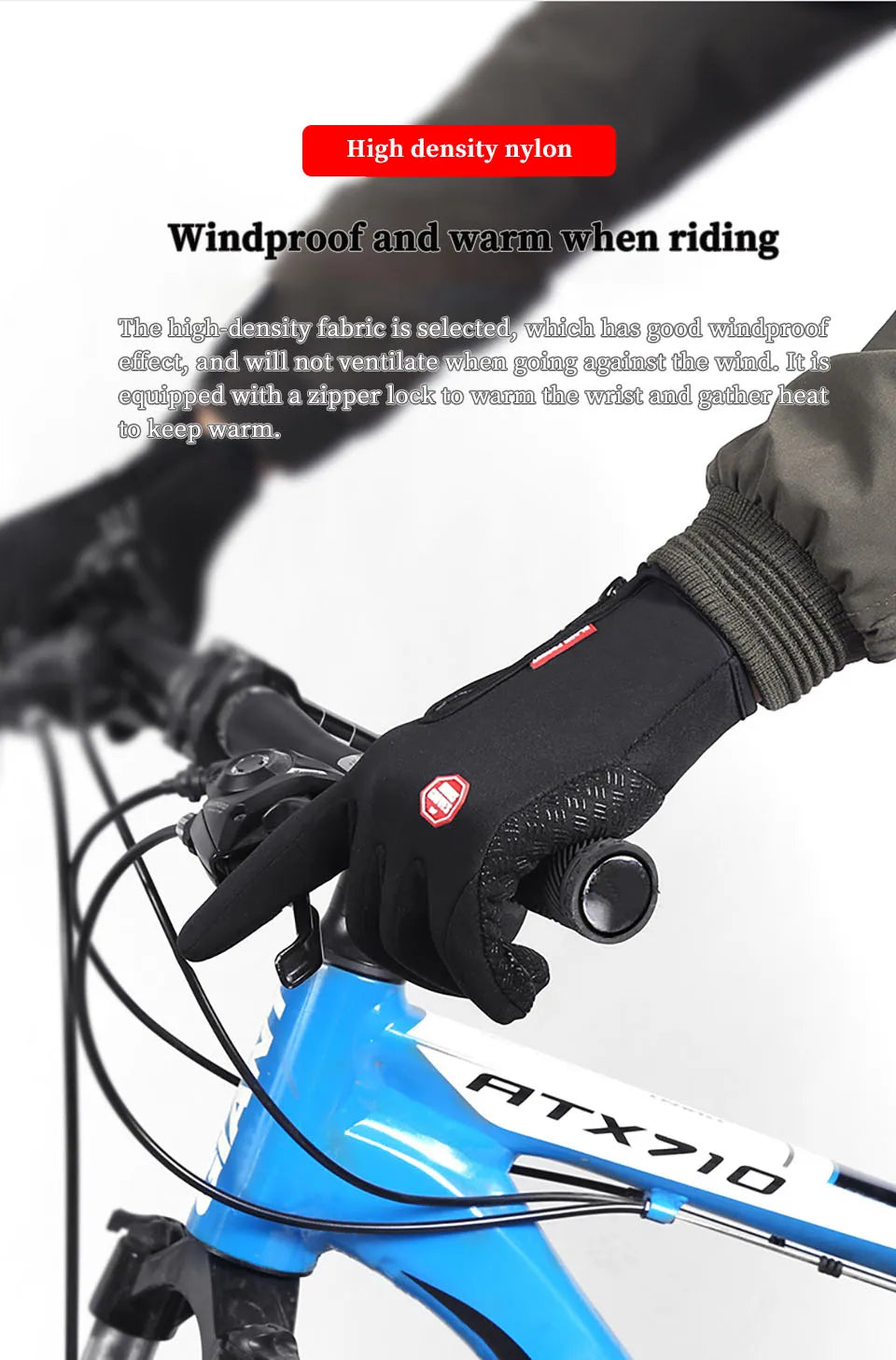 Winter Touchscreen Thermal Cycling Gloves – Full Finger, Waterproof, Windproof for Outdoor Sports