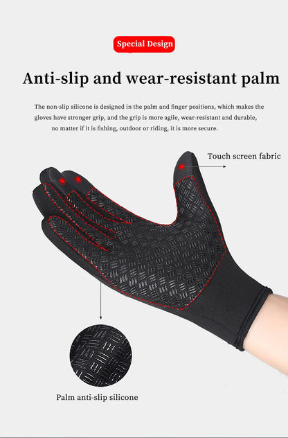 Winter Touchscreen Thermal Cycling Gloves – Full Finger, Waterproof, Windproof for Outdoor Sports