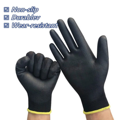 10/20 Pairs Polyurethane Work Safety Gloves – Comfortable, Durable, Non-Slip Grip