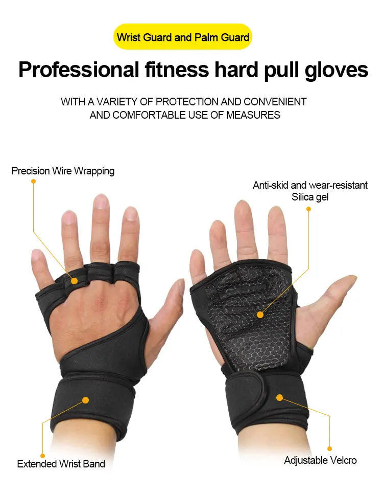 Weightlifting Gloves with wrist Support-anti-slip & breathable