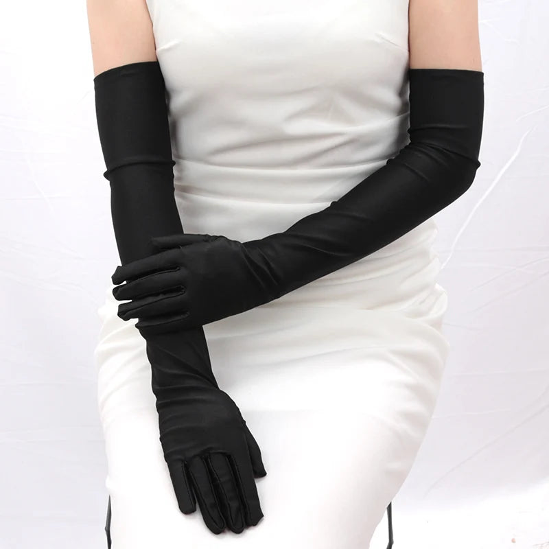 Elegant Women’s Long Opera Gloves – Elbow-Length Finger Protection
