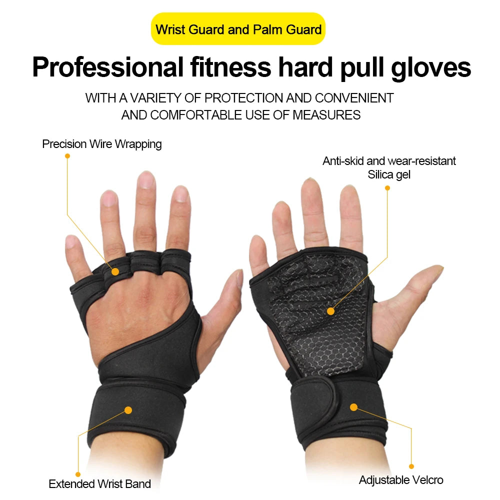 Weightlifting Gloves with wrist Support-anti-slip & breathable