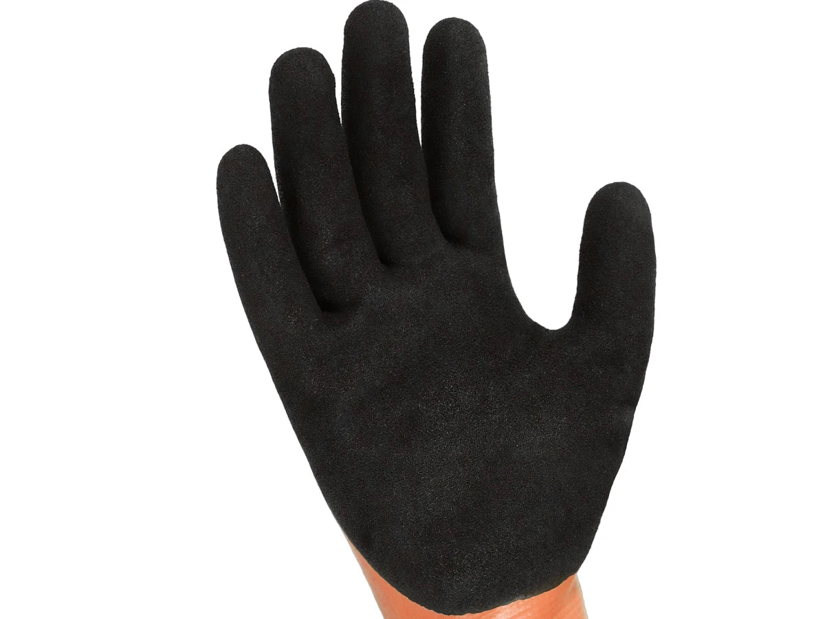 HANDLANDY Waterproof Cold-Weather Work Gloves – Fully Rubber-Coated, Warm Lining, Winter Outdoor Work Protection