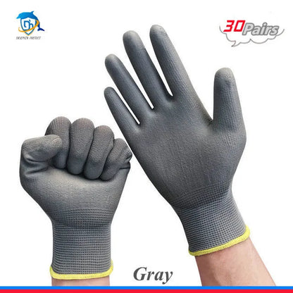 10/20 Pairs Polyurethane Work Safety Gloves – Comfortable, Durable, Non-Slip Grip
