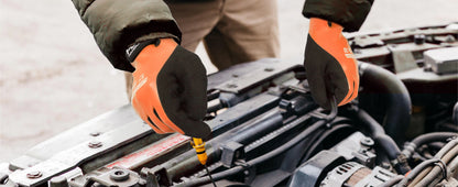 HANDLANDY Waterproof Cold-Weather Work Gloves – Fully Rubber-Coated, Warm Lining, Winter Outdoor Work Protection