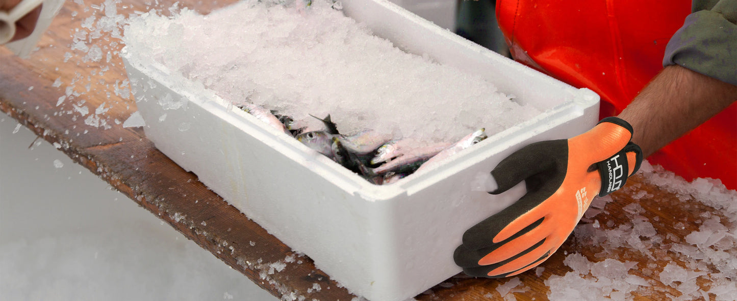 HANDLANDY Waterproof Cold-Weather Work Gloves – Fully Rubber-Coated, Warm Lining, Winter Outdoor Work Protection