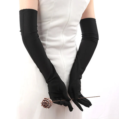 Elegant Women’s Long Opera Gloves – Elbow-Length Finger Protection