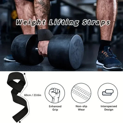 Weightlifting Wrist Straps – Adjustable Support for Gym, Fitness & Strength Training