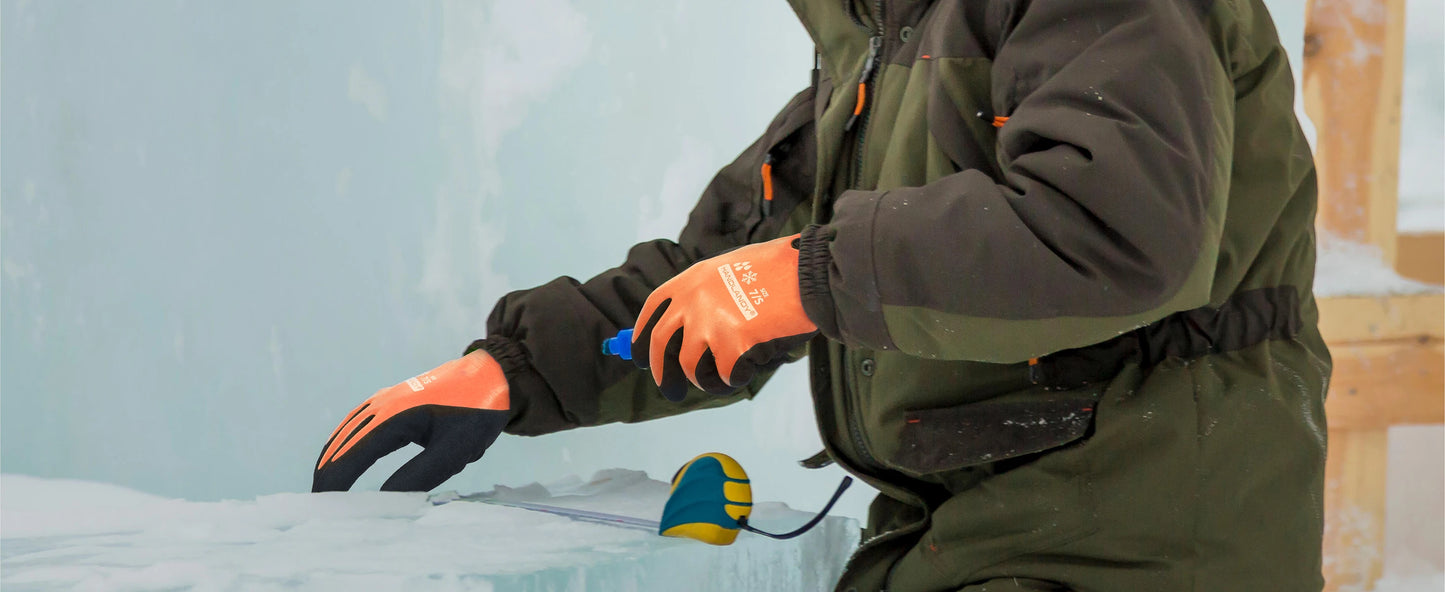 HANDLANDY Waterproof Cold-Weather Work Gloves – Fully Rubber-Coated, Warm Lining, Winter Outdoor Work Protection