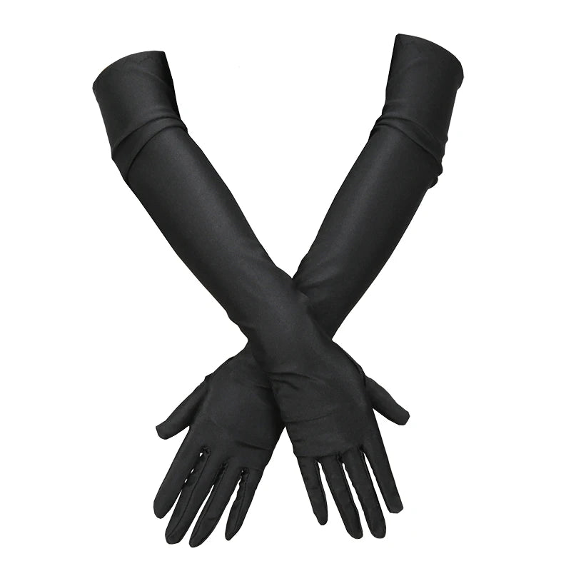 Elegant Women’s Long Opera Gloves – Elbow-Length Finger Protection