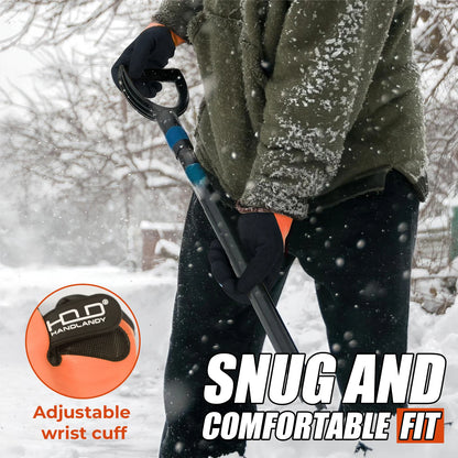 HANDLANDY Waterproof Cold-Weather Work Gloves – Fully Rubber-Coated, Warm Lining, Winter Outdoor Work Protection