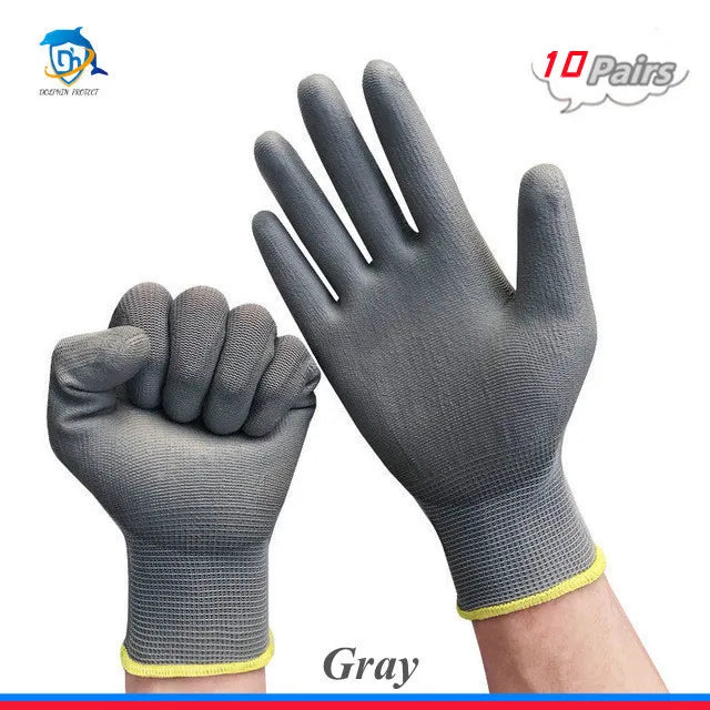 10/20 Pairs Polyurethane Work Safety Gloves – Comfortable, Durable, Non-Slip Grip