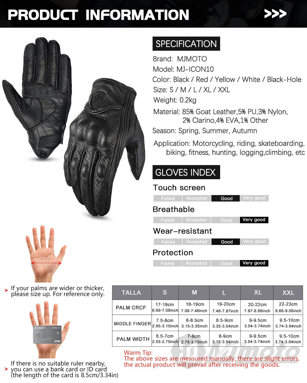 Retro Leather Motorcycle Gloves – Full Finger Protective & Breathable Moto Gloves