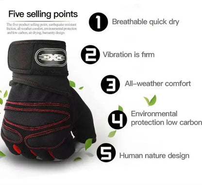 Premium Outdoor Workout Gloves – Wrist Support & Breathable Grip for Men and Women