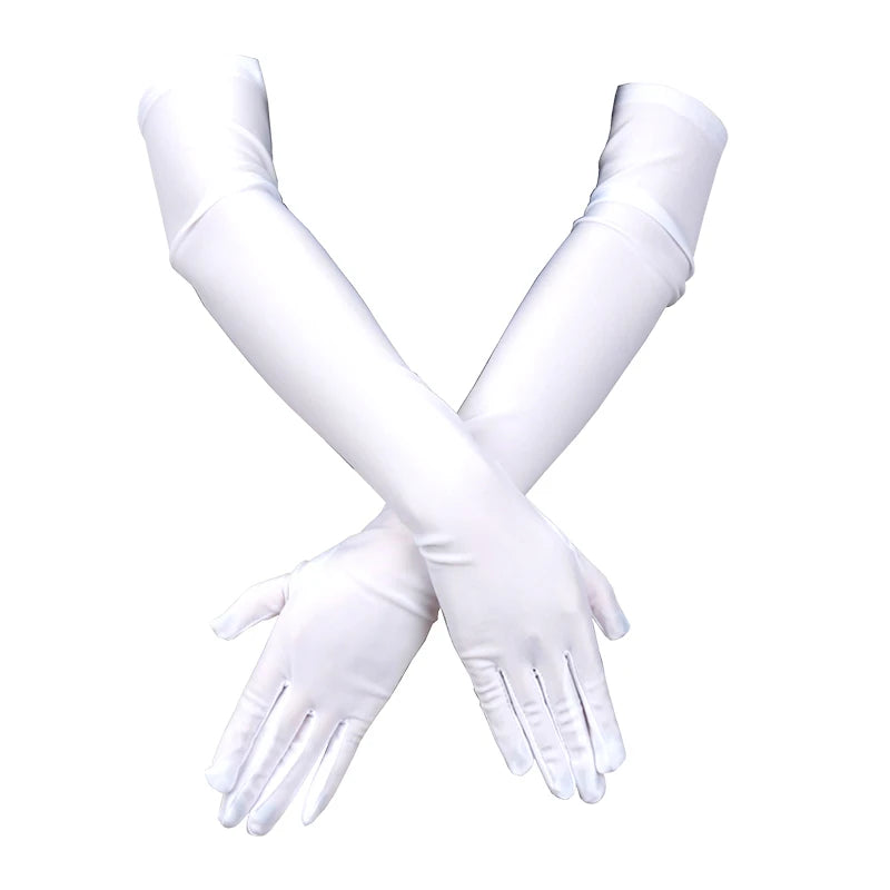 Elegant Women’s Long Opera Gloves – Elbow-Length Finger Protection