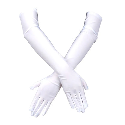 Elegant Women’s Long Opera Gloves – Elbow-Length Finger Protection