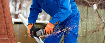 HANDLANDY Waterproof Cold-Weather Work Gloves – Fully Rubber-Coated, Warm Lining, Winter Outdoor Work Protection